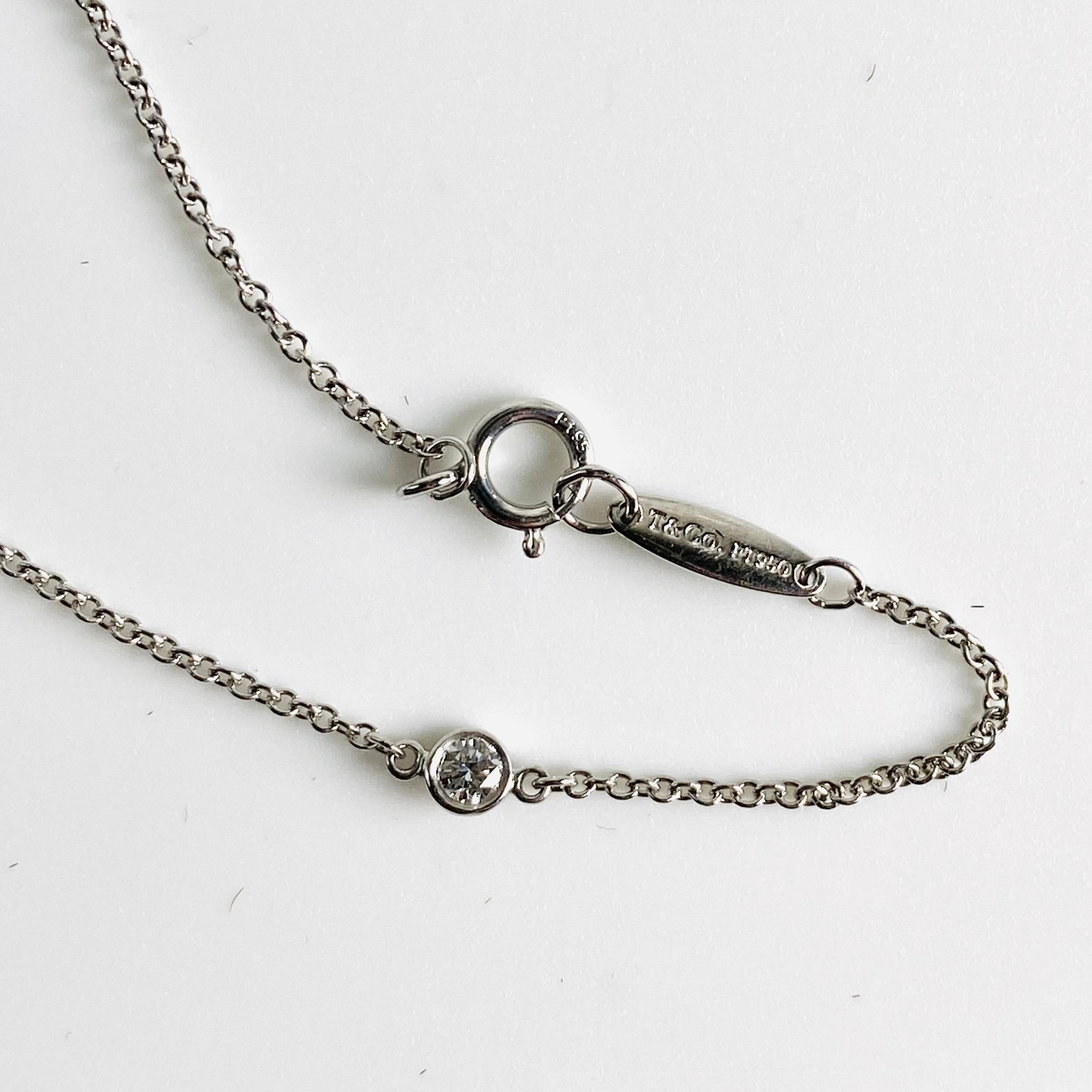 Vintage Tiffany & Co. Pulsera Elsa Peretti de platino y tres diamantes por metro en venta 3