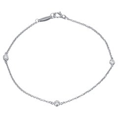 Vintage Tiffany & Co. Elsa Peretti Platinum Three Diamonds by the Yard Bracelet