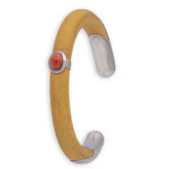 Vintage Tiffany & Co. Elsa Peretti Silver Rattan Wood Cuff Bracelet c. 1976