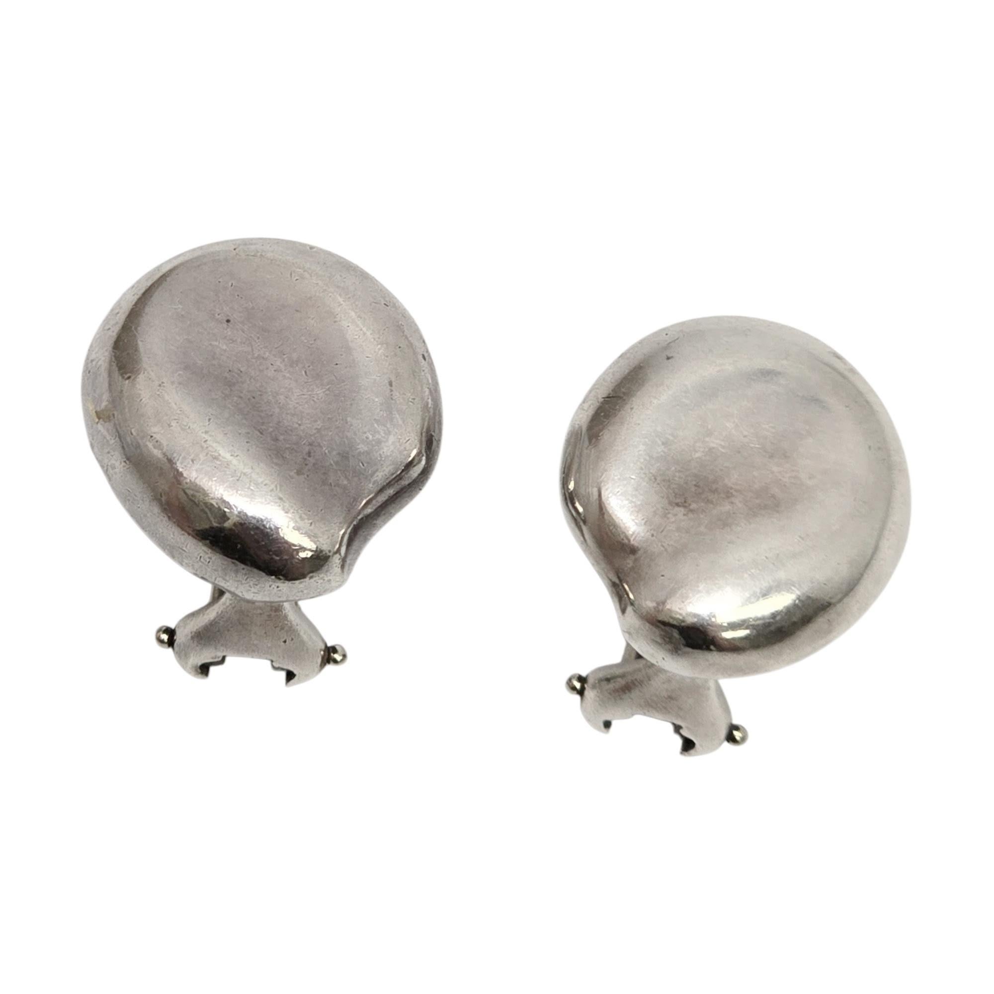 Vintage Tiffany & Co Elsa Peretti Sterling Silver Bean Clip-On Earrings #21789 en venta 1