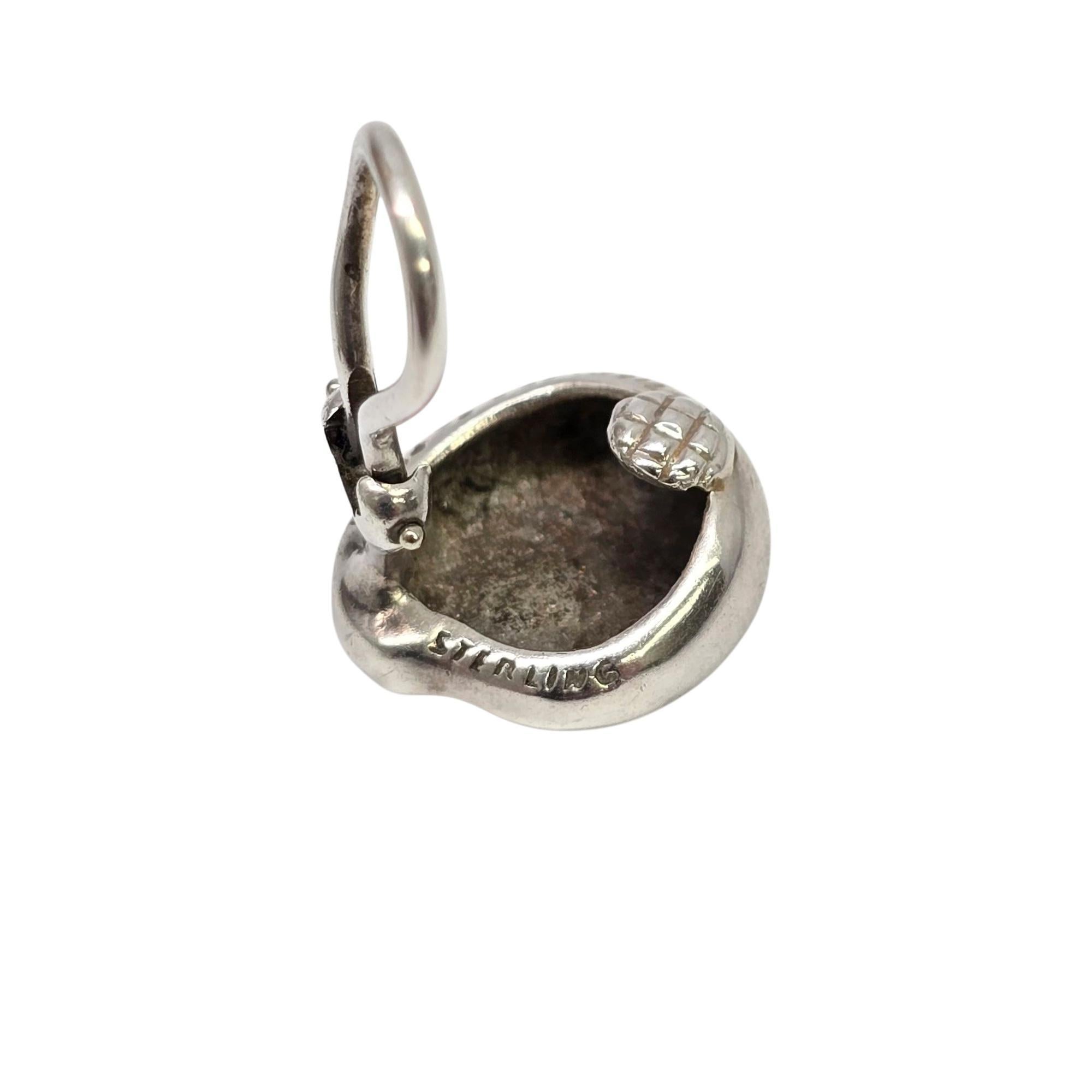 Vintage Tiffany & Co Elsa Peretti Sterling Silver Bean Clip-On Earrings #21789 en venta 3