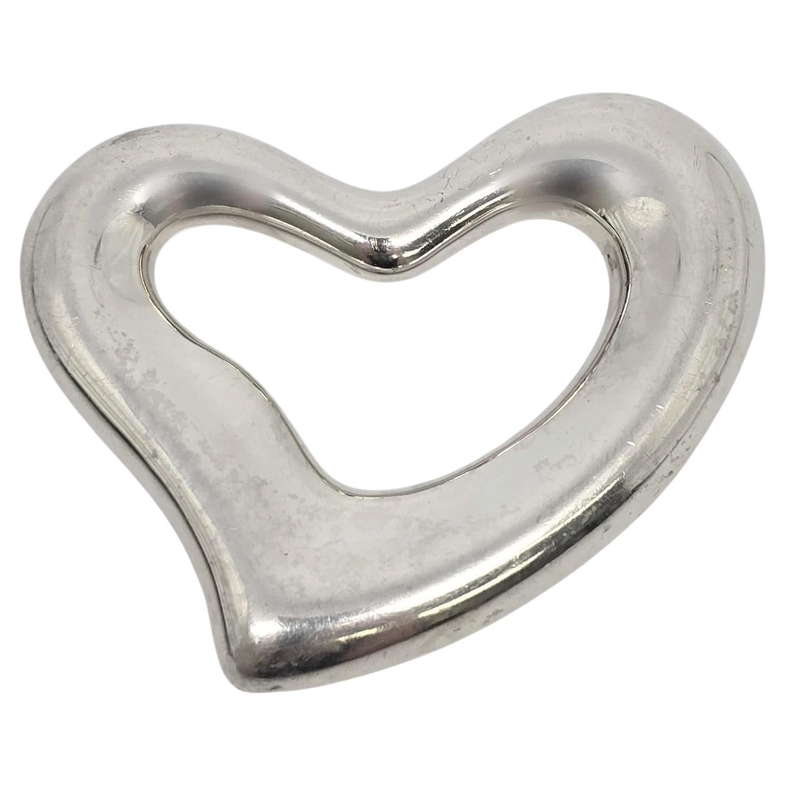 Vintage Tiffany & Co Elsa Peretti Sterling Silver Open Heart Belt Buckle #22273