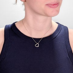 Vintage Tiffany & Co. Elsa Peretti Sterling Silver Open Heart Pendant Necklace