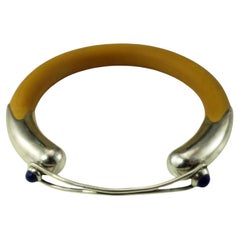 Vintage Tiffany & Co. Elsa Peretti Sterling Silver Rattan Lapis Bracelet #18813
