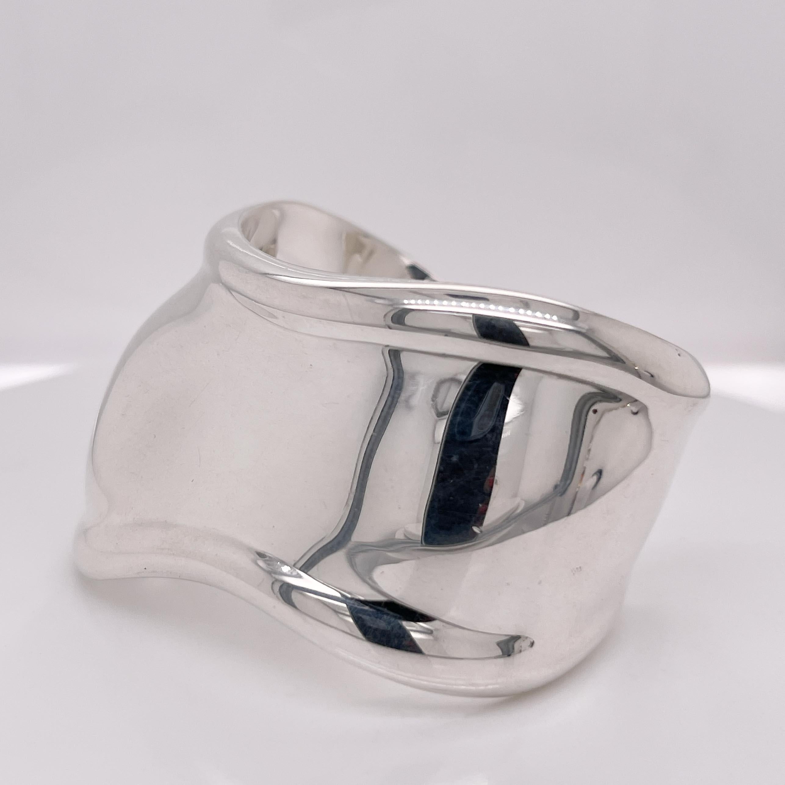 Vintage Tiffany & Co Elsa Peretti Sterling Silver Right Hand Bone Cuff Bracelet  2