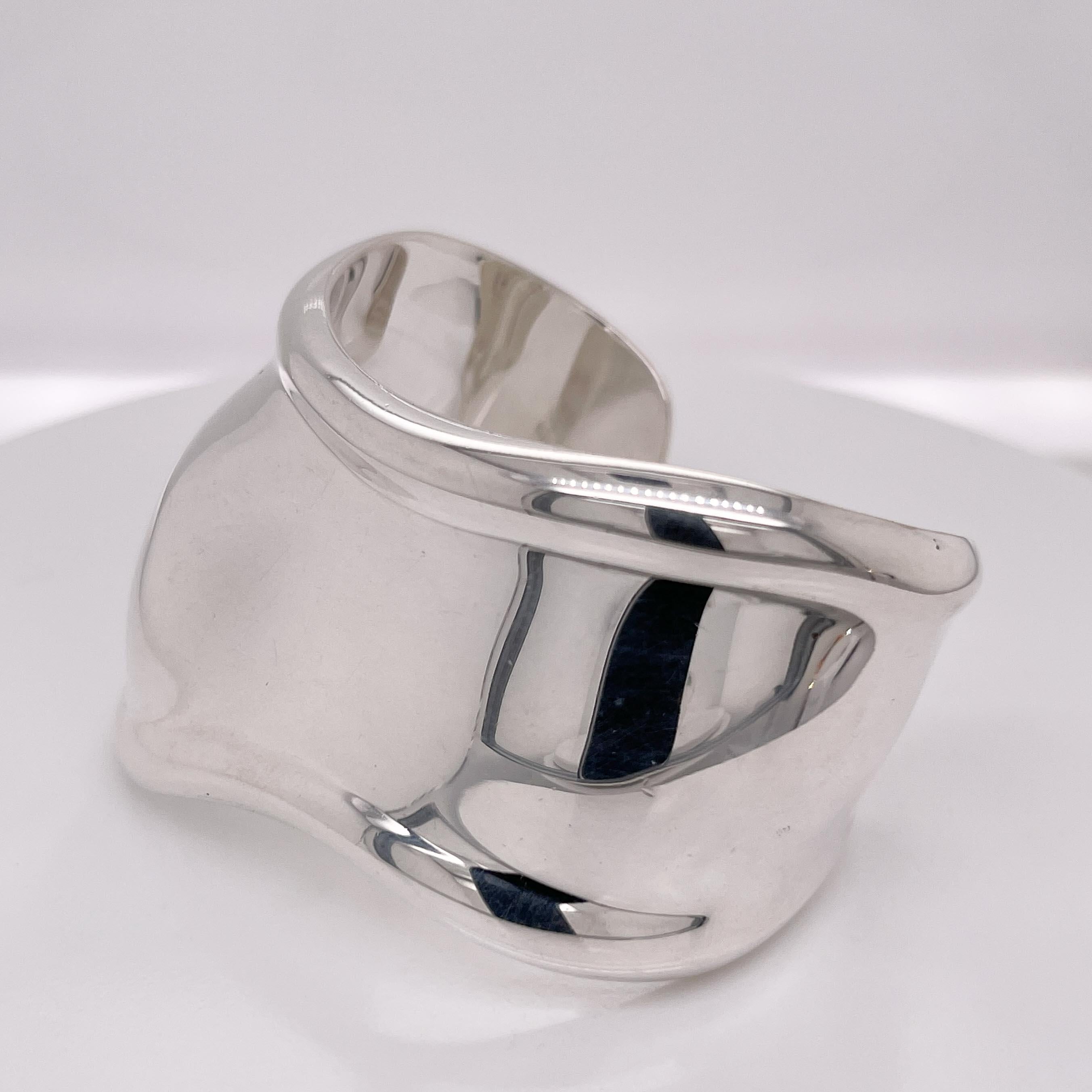 Modern Vintage Tiffany & Co Elsa Peretti Sterling Silver Right Hand Bone Cuff Bracelet 