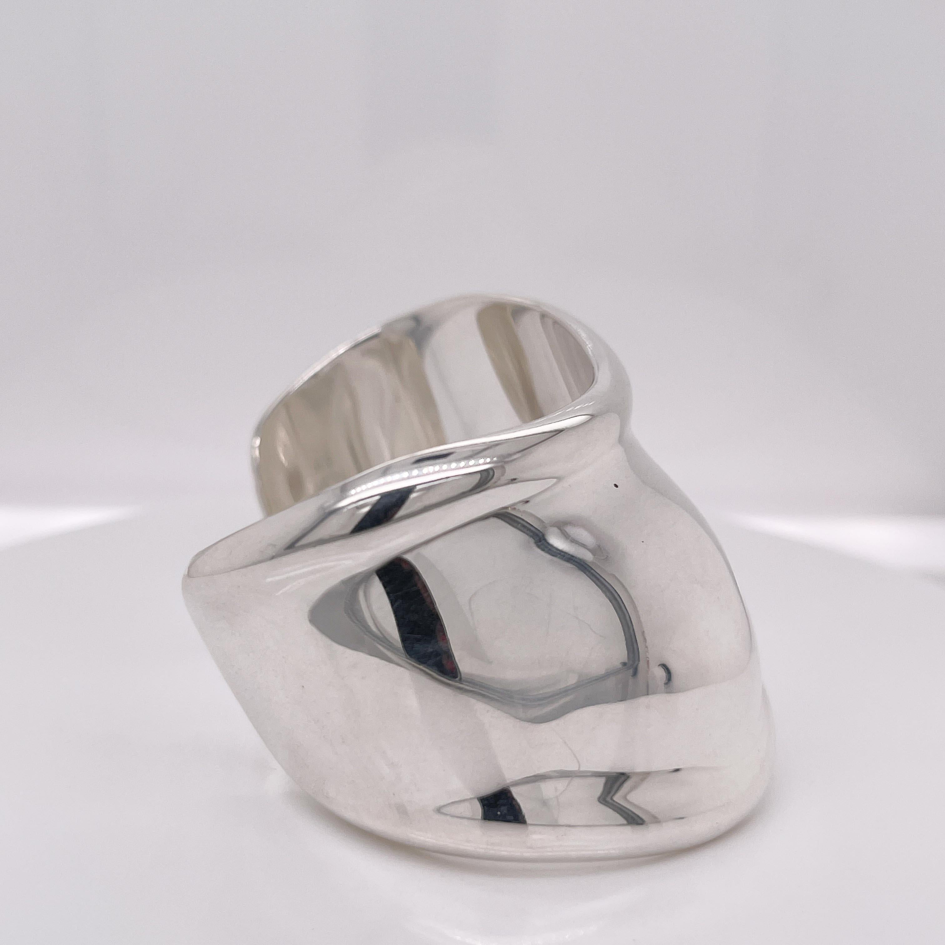Vintage Tiffany & Co Elsa Peretti Sterling Silver Right Hand Bone Cuff Bracelet  1