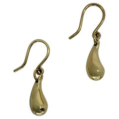 Vintage Tiffany & Co. Elsa Peretti Teardrop 18k Yellow Gold Dangle Earrings