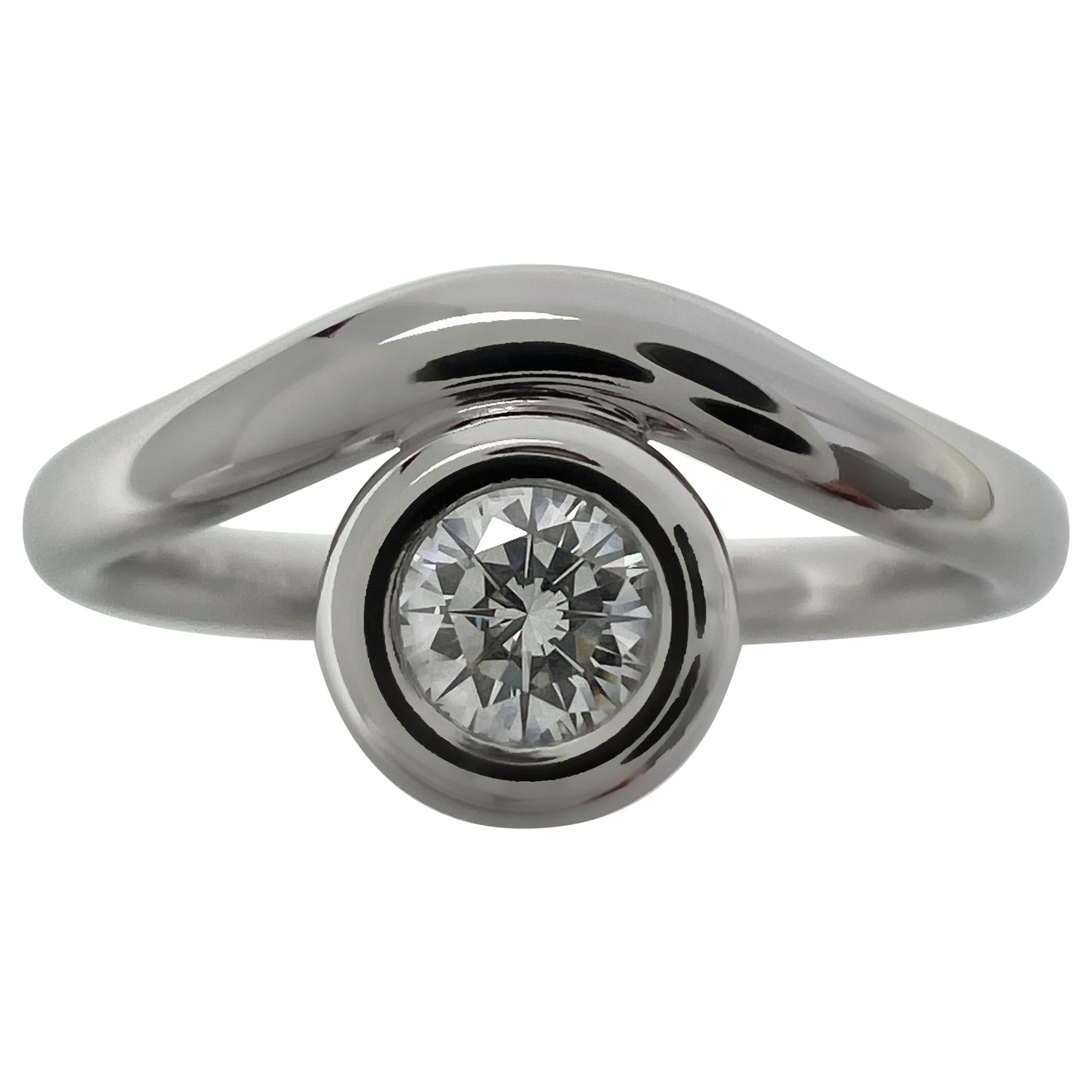 Vintage Tiffany & Co. Elsa Perreti By The Yard, bague solitaire en platine et diamants en vente