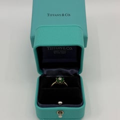 Vintage Tiffany & Co. Emerald And Diamond Flower 18k Yellow Gold Cluster Ring
