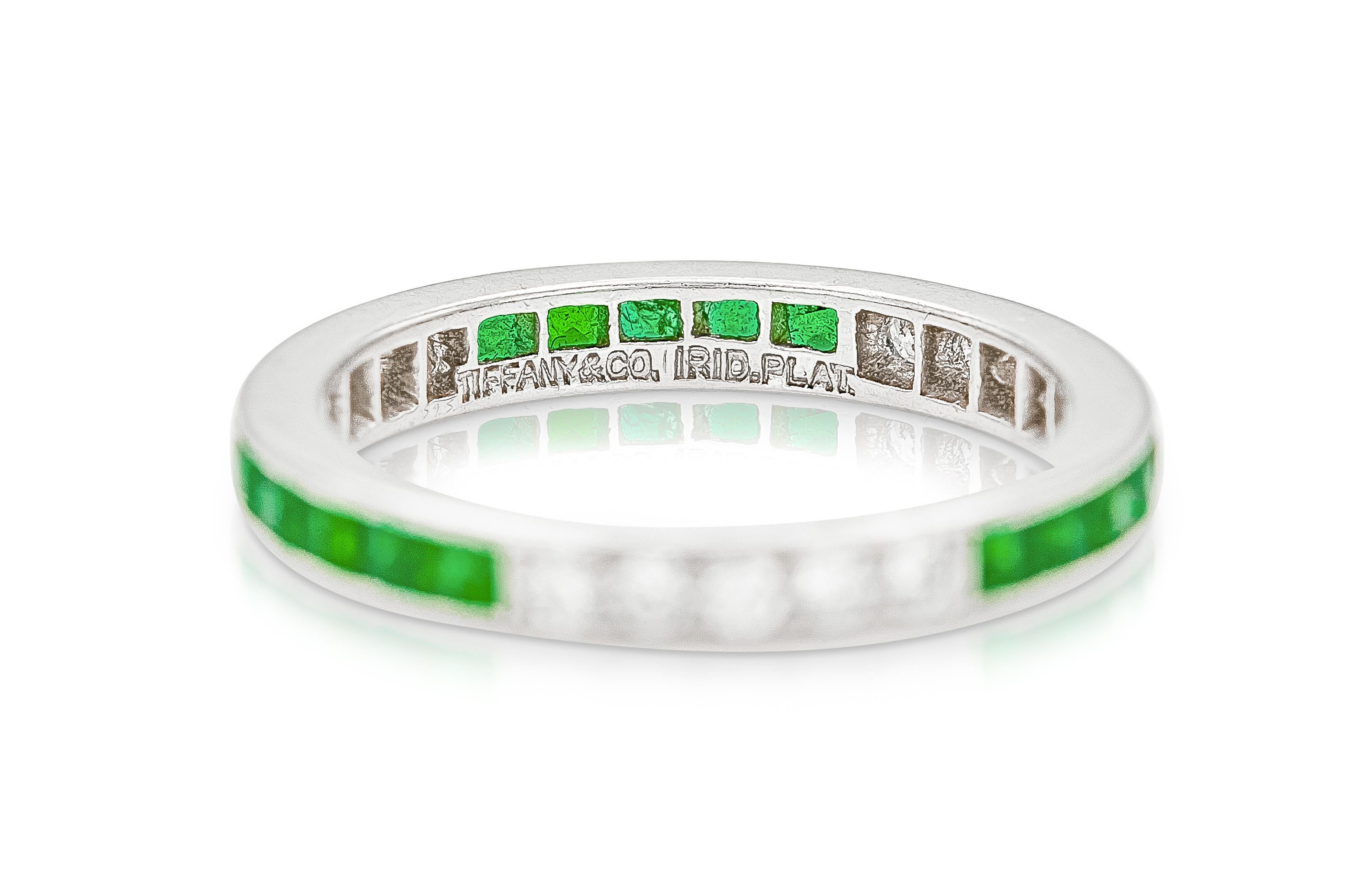 Weinlese Tiffany & Co. Smaragd und Diamant Ehering im Zustand „Gut“ im Angebot in New York, NY