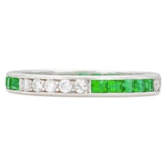 Vintage Tiffany & Co. Emerald and Diamond Wedding Band
