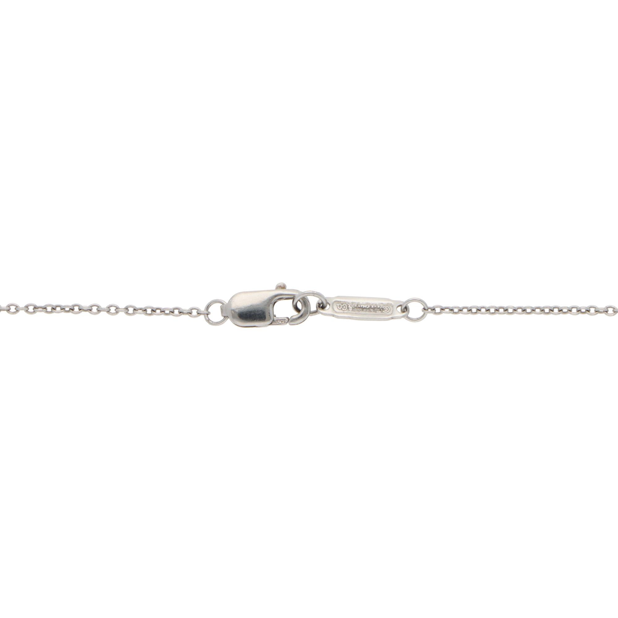 Brilliant Cut Vintage Tiffany & Co. Enchant Scroll Diamond Pendant Necklace in Platinum