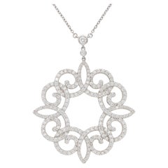 Vintage Tiffany & Co. Enchant Scroll Diamond Pendant Necklace in Platinum
