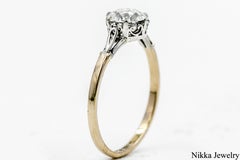 Vintage Tiffany & Co. Engagement Ring in 18K White/Yellow Gold GIA Cert 1.35 CTW