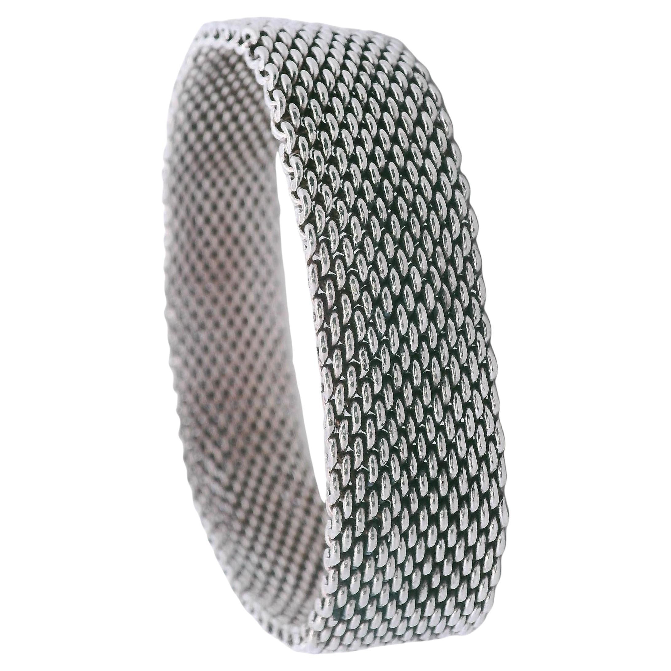 Tiffany & Co. d'epoca. Bracciale a maglie in argento sterling Estate