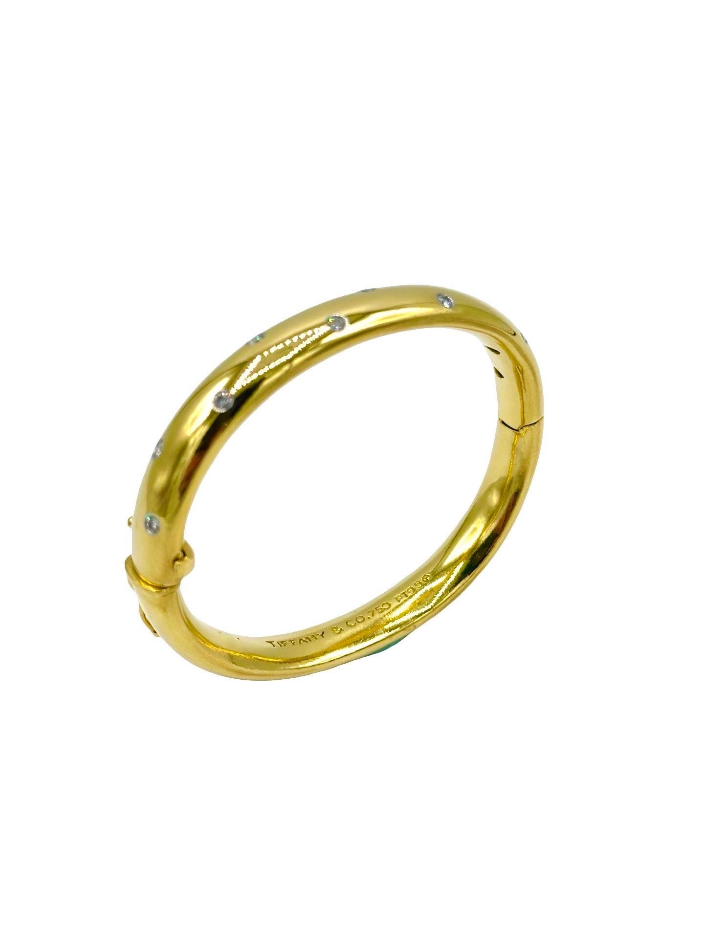 Tiffany & Co. d'epoca. Bracciale Etoile con diamanti, oro giallo 18 carati, CIRCA 1990 In condizioni ottime in vendita a Chevy Chase, MD