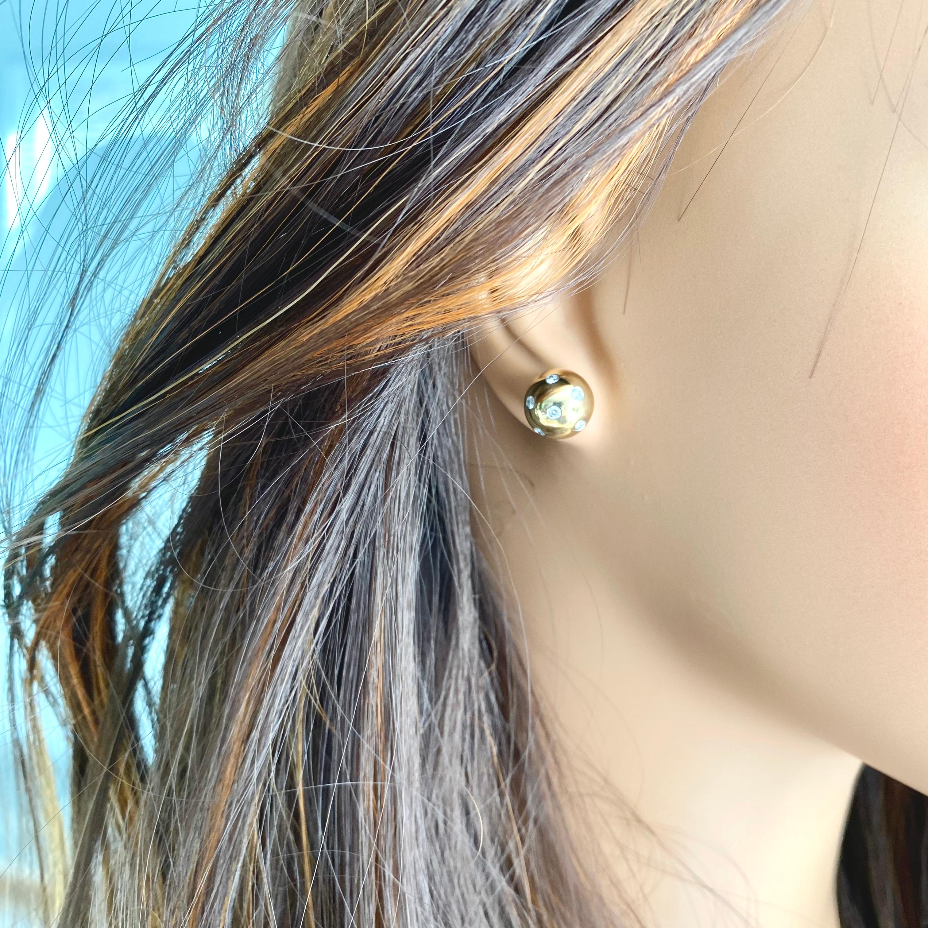 Vintage Tiffany Co Etoile Diamond Eighteen Karat Yellow Gold Platinum Earrings 4