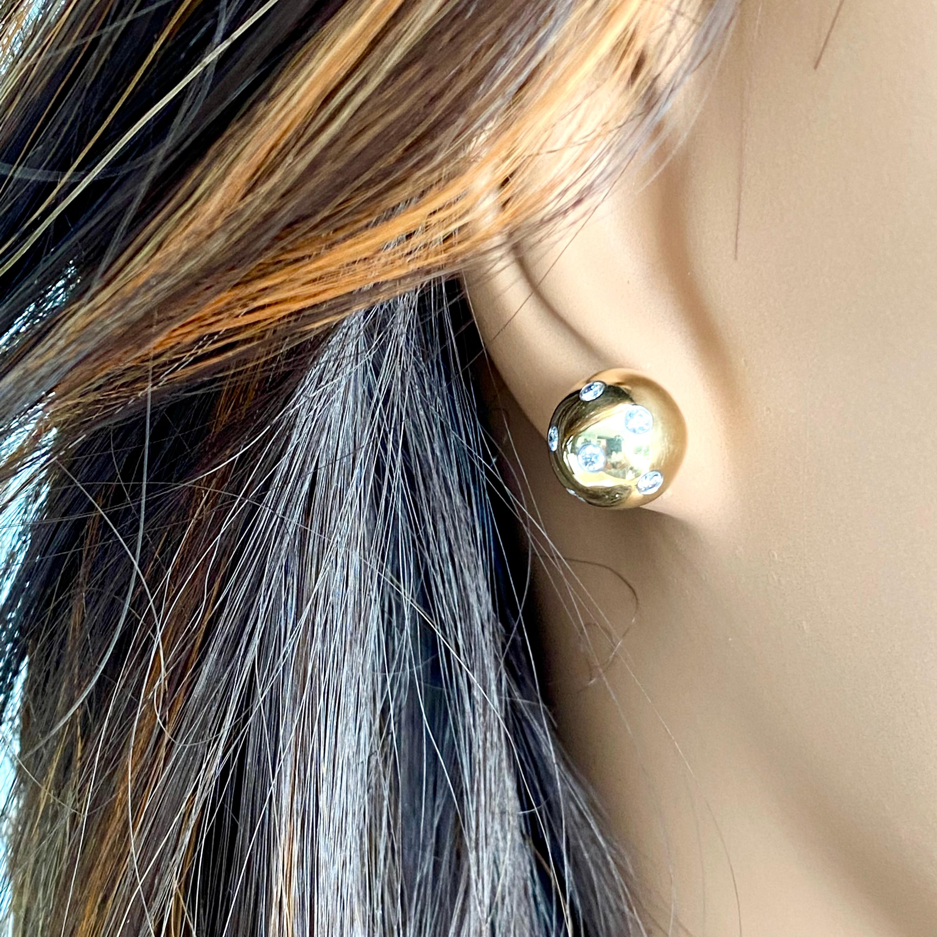Vintage Tiffany Co Etoile Diamond Eighteen Karat Yellow Gold Platinum Earrings 5