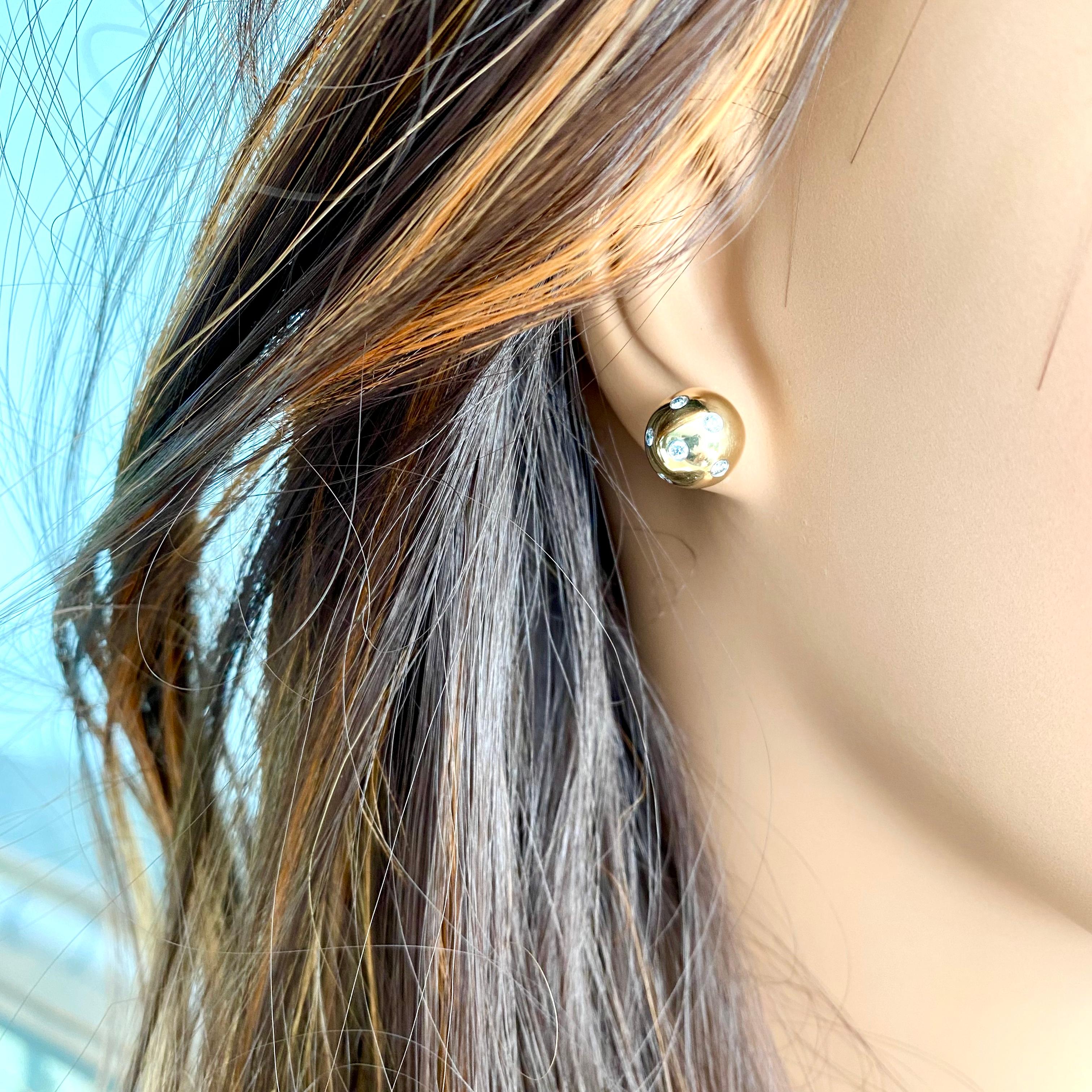 Vintage Tiffany Co Etoile Diamond Eighteen Karat Yellow Gold Platinum Earrings 6