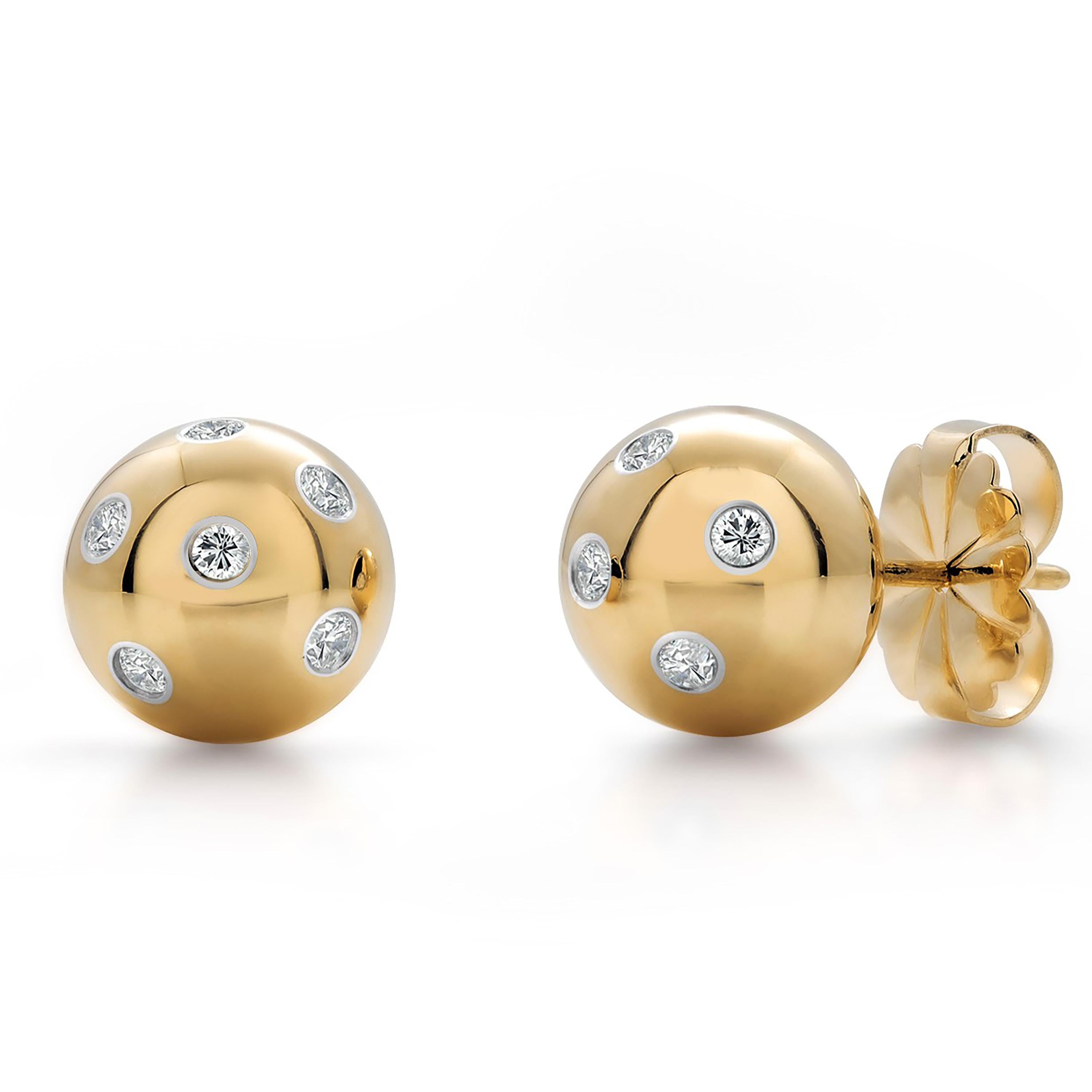 Vintage Tiffany Co Etoile Diamond Eighteen Karat Yellow Gold Platinum Earrings In Good Condition In New York, NY