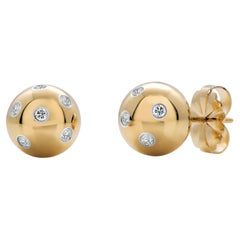 Vintage Tiffany Co Etoile Diamond Eighteen Karat Yellow Gold Platinum Earrings