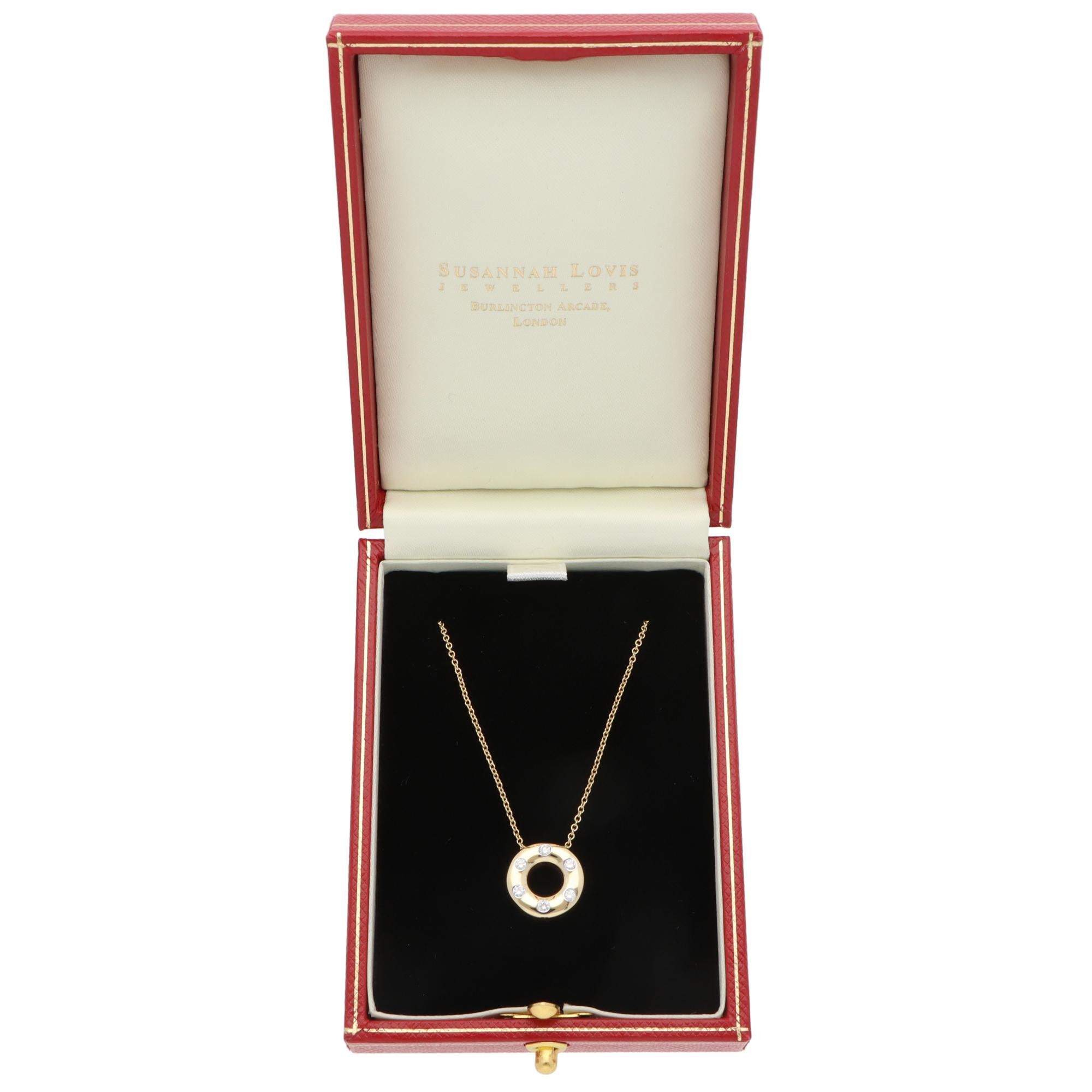 Brilliant Cut Vintage Tiffany & Co. Etoile Diamond Pendant Necklace in Yellow Gold