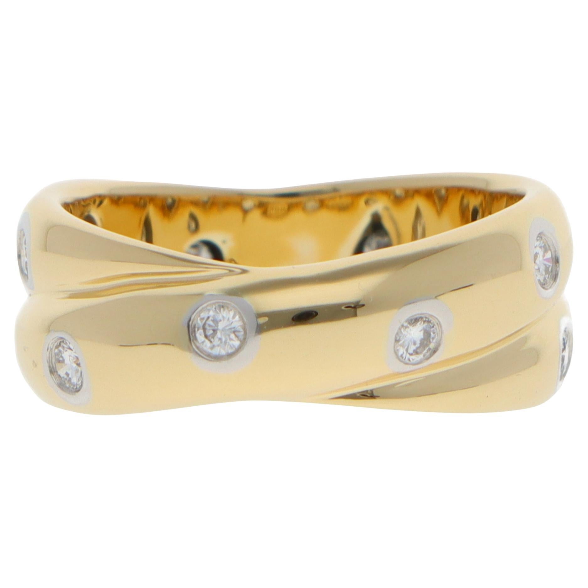 Vintage Tiffany & Co. Etoile Diamond Twist Ring in Yellow Gold For Sale