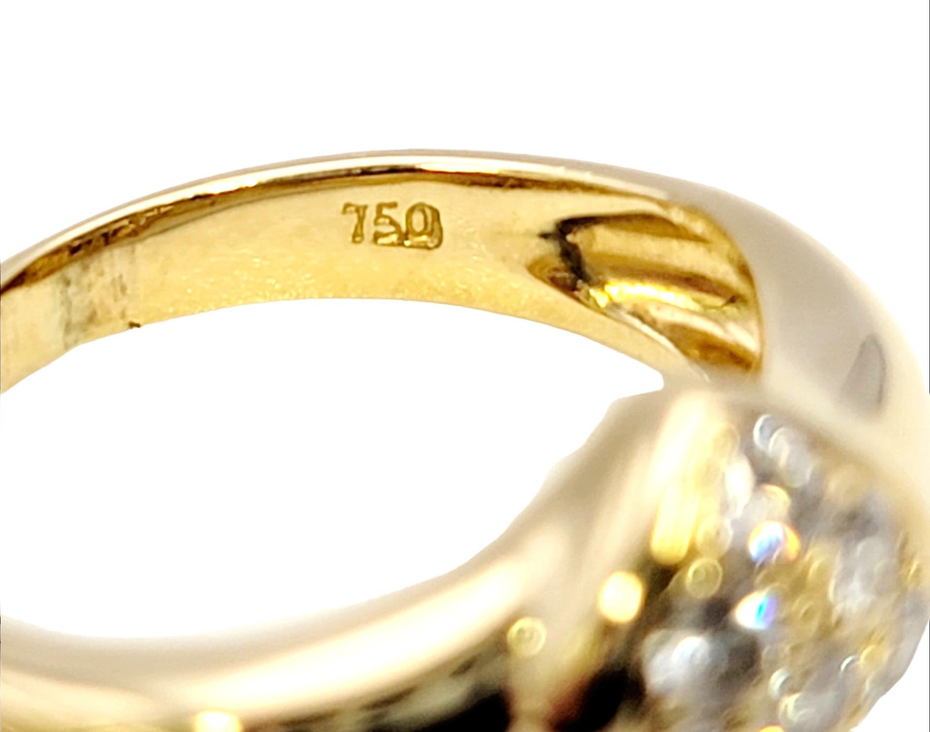 Vintage Tiffany & Co. Etoile Round Brilliant Diamond Heart Yellow Gold Band Ring For Sale 4