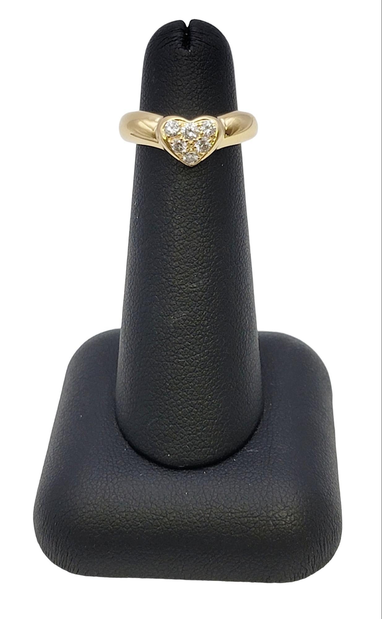 Weinlese Tiffany & Co. Gelbgoldring mit rundem Brillant-Diamant-Herz von Etoile im Angebot 9