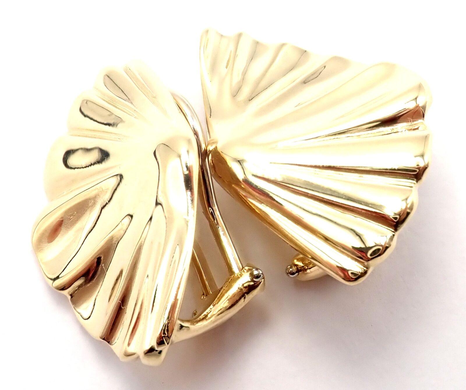 Vintage Tiffany & Co Fan Shell Yellow Gold Earrings For Sale 6