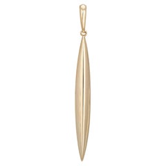 Vintage Tiffany & Co Feather Charm 18k Yellow Gold Spike Pendant Signed Jewelry