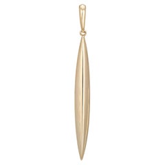 Retro Tiffany & Co Feather Charm 18k Yellow Gold Spike Pendant Signed Jewelry