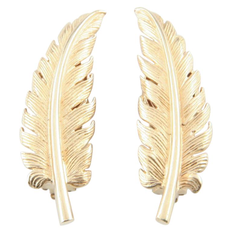 Vintage Tiffany & Co. Fern Leaf Earrings in 14 Karat Gold