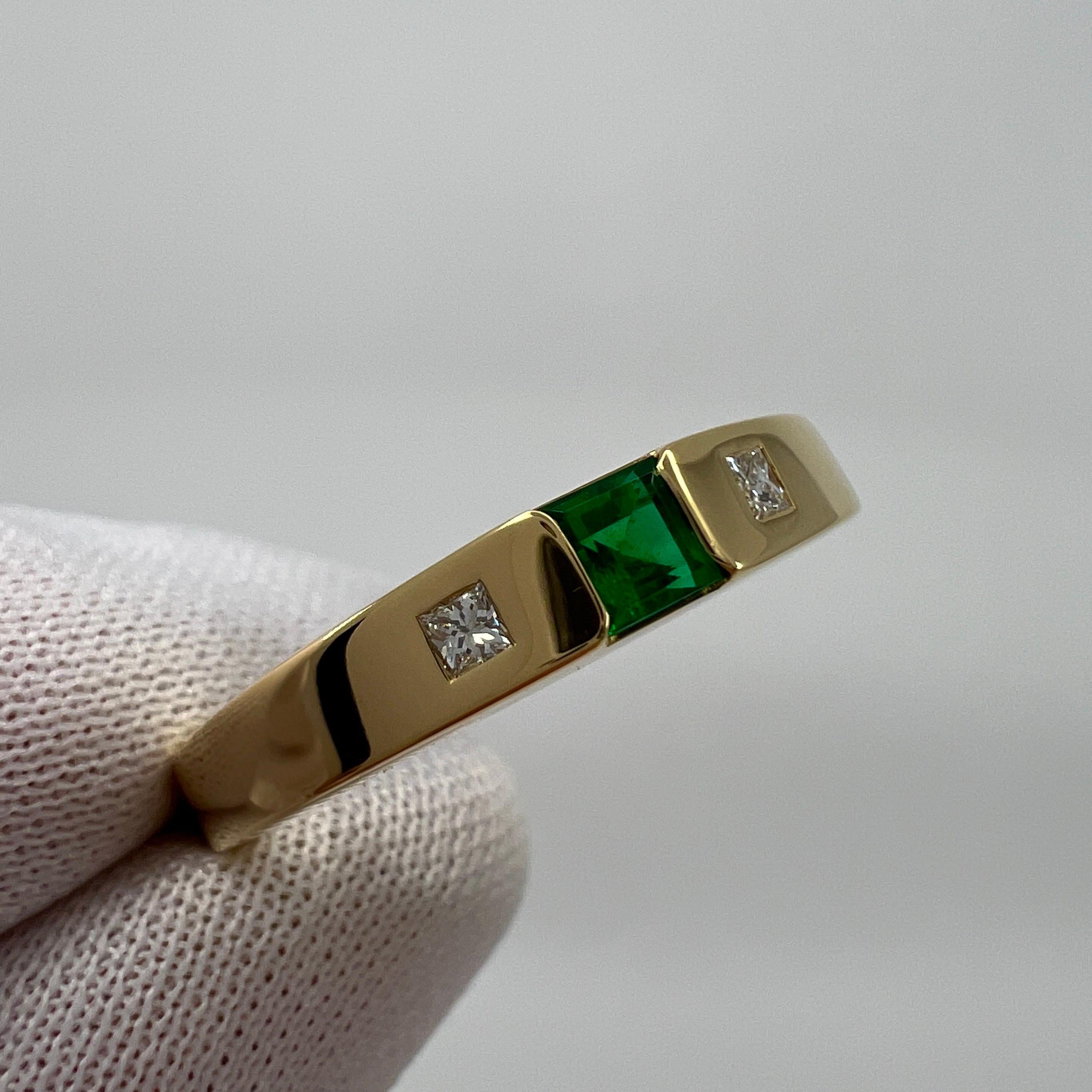18 Karat Gelbgold Dreisteinring mit feinem Smaragd und Diamant von Tiffany & Co 5