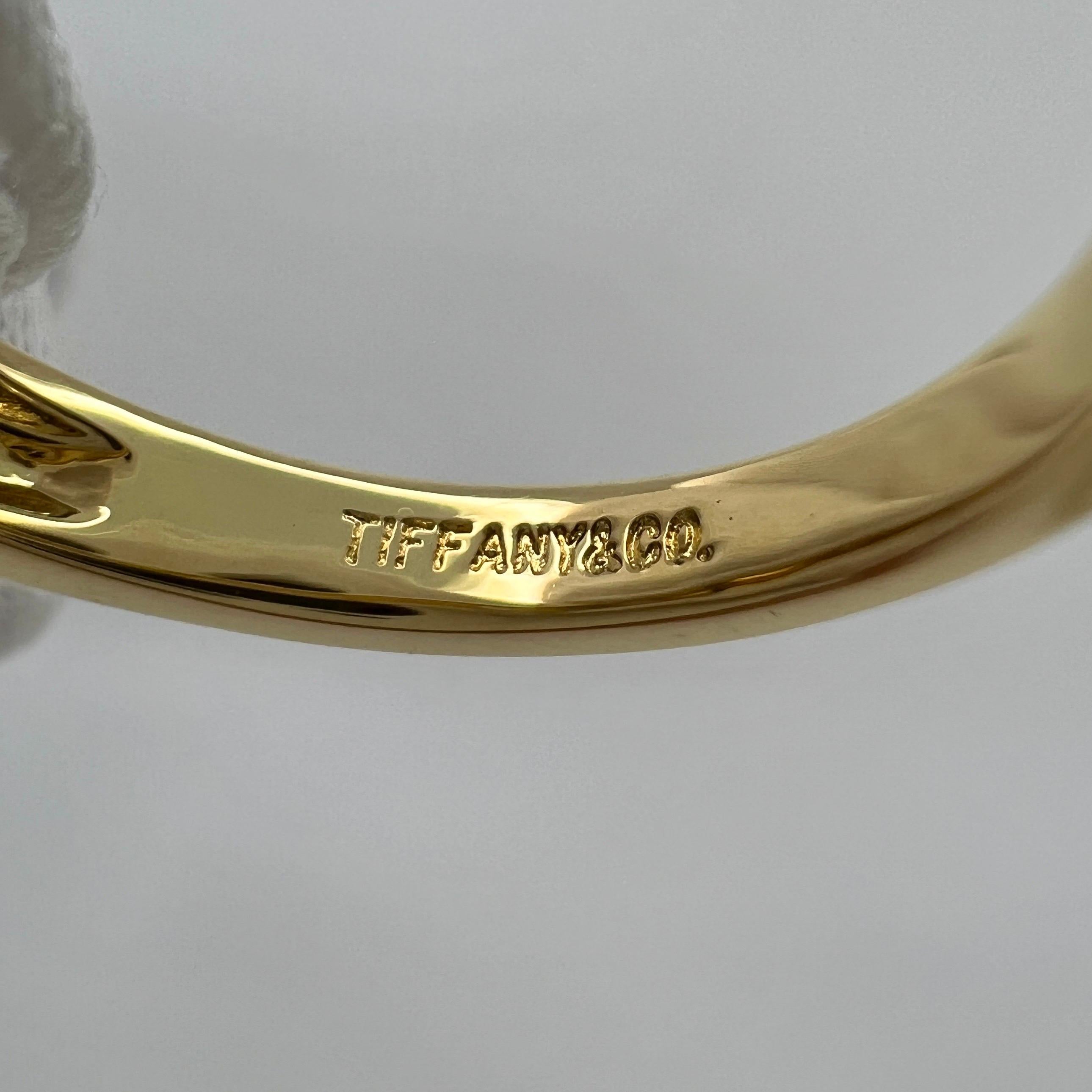 Vintage Tiffany & Co 18k Gelbgold Dreisteinring mit feinem Diamanten im Prinzessinnenschliff 3