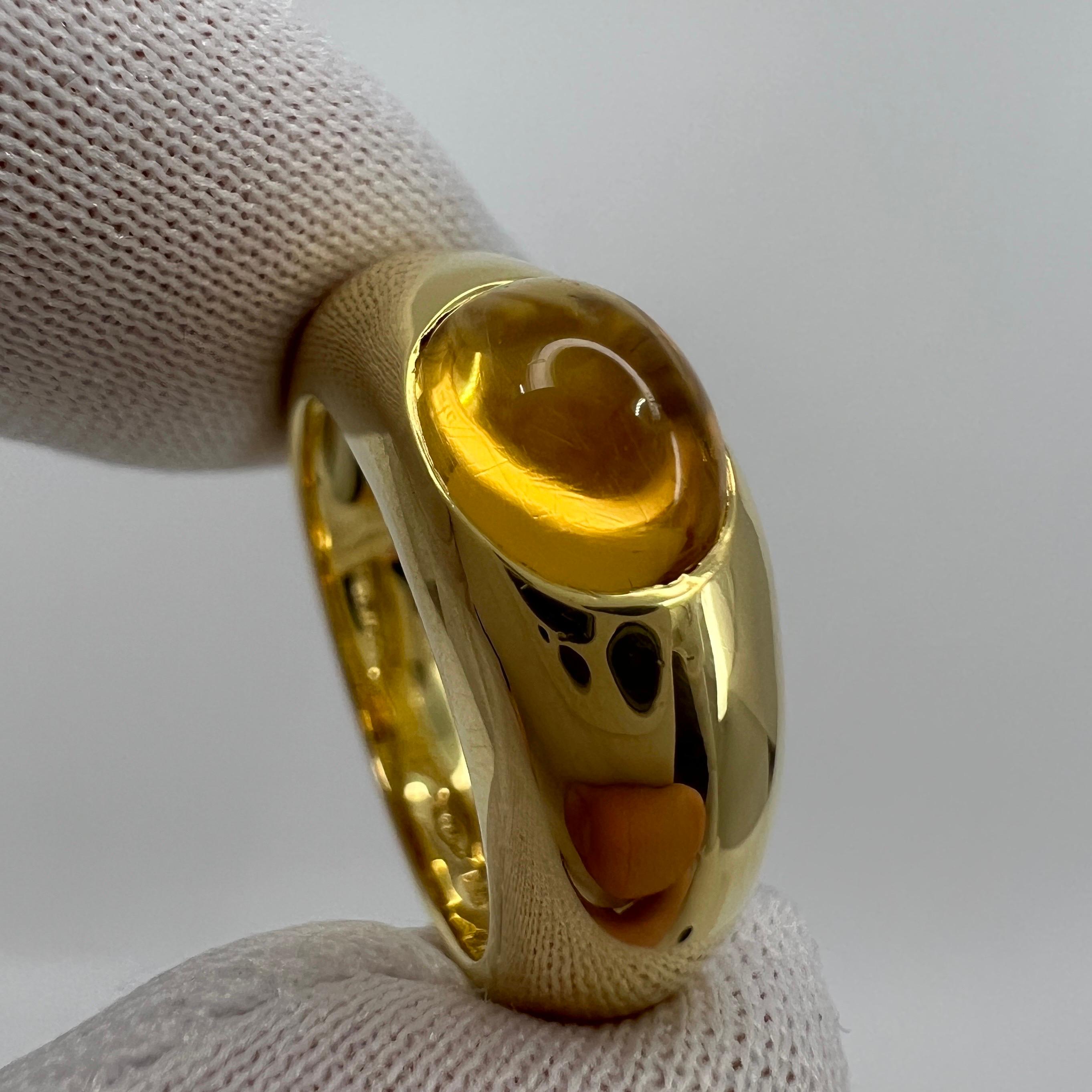 Tiffany & Co. 18 Karat Gelb-Gelbgold-Kuppelring mit feinem orangefarbenem Citrin (Cabochon)