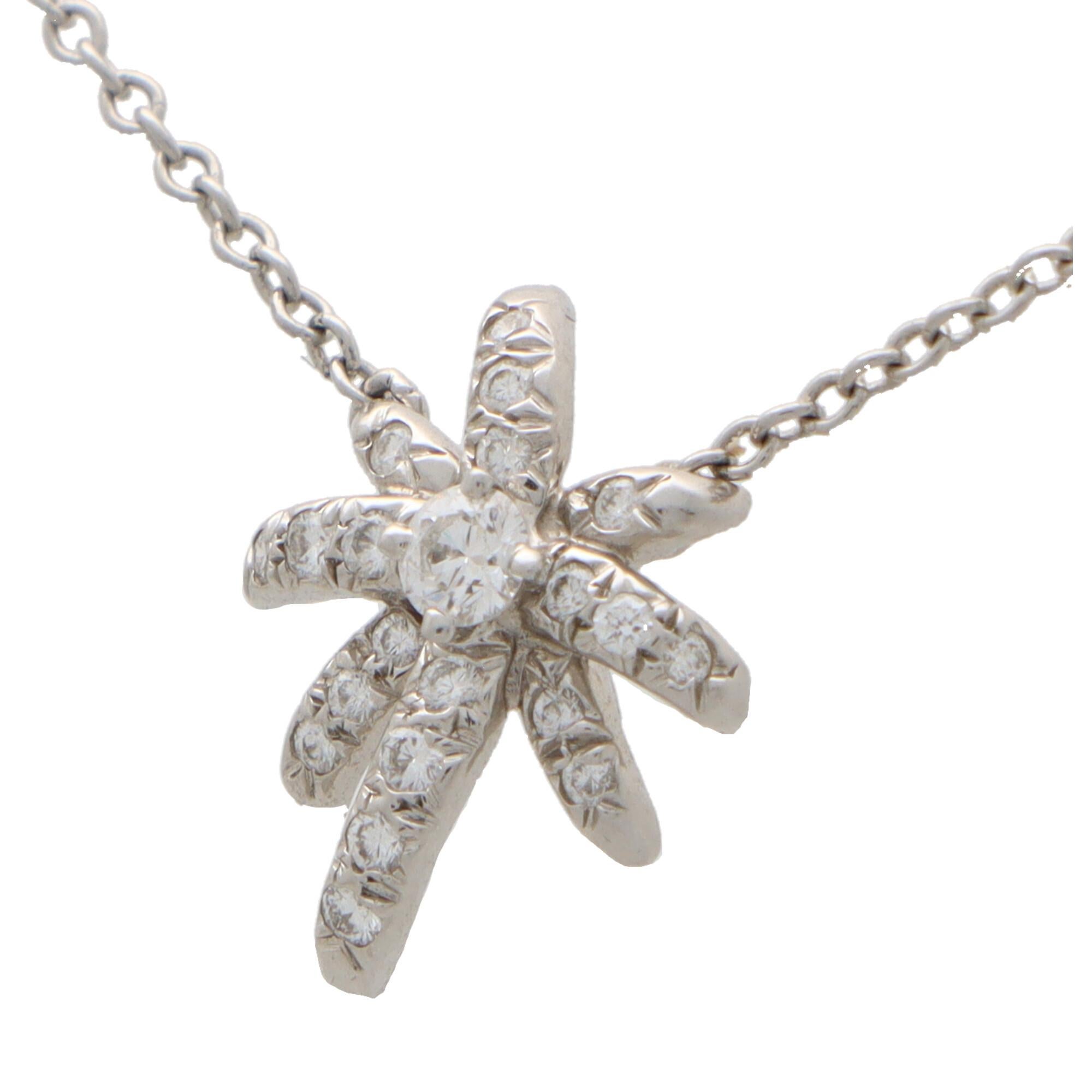 Modern Vintage Tiffany & Co. Fireworks Diamond Pendant Necklace Set in Platinum