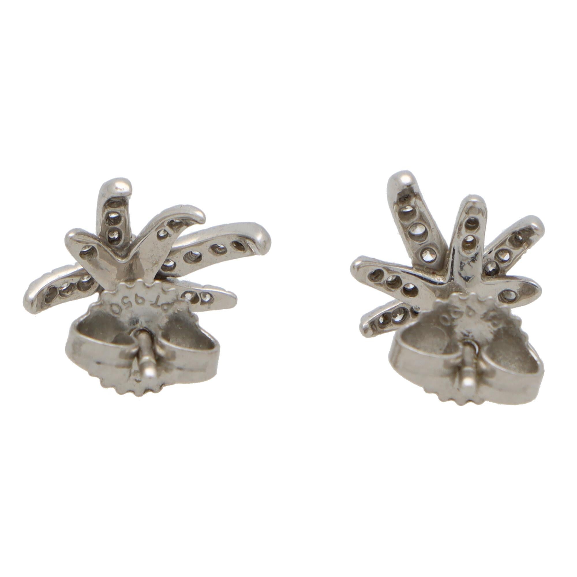 Modern Vintage Tiffany & Co. Fireworks Diamond Stud Earrings