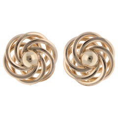 Vintage Tiffany & Co. Floral Clip Earrings in Yellow Gold