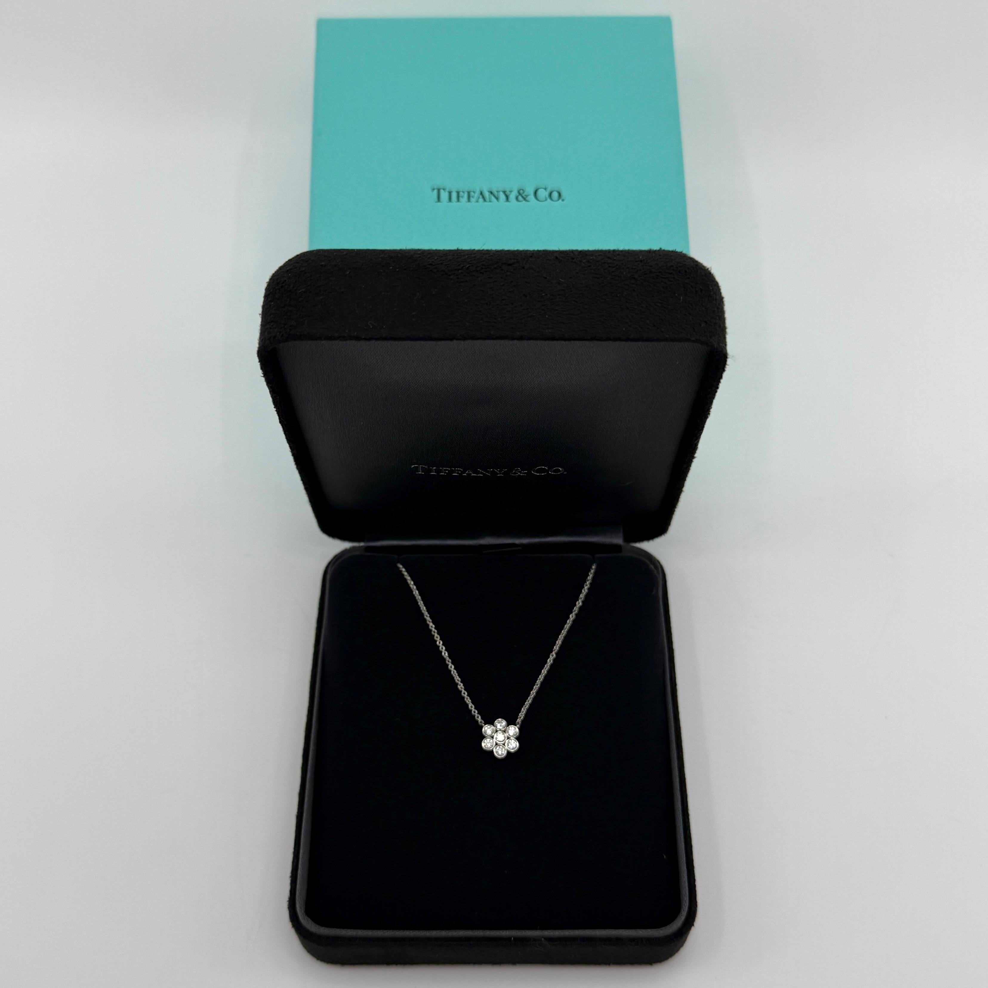 Vintage Tiffany & Co. Flower Garden Round Cut Diamond Platinum Pendant Necklace 6