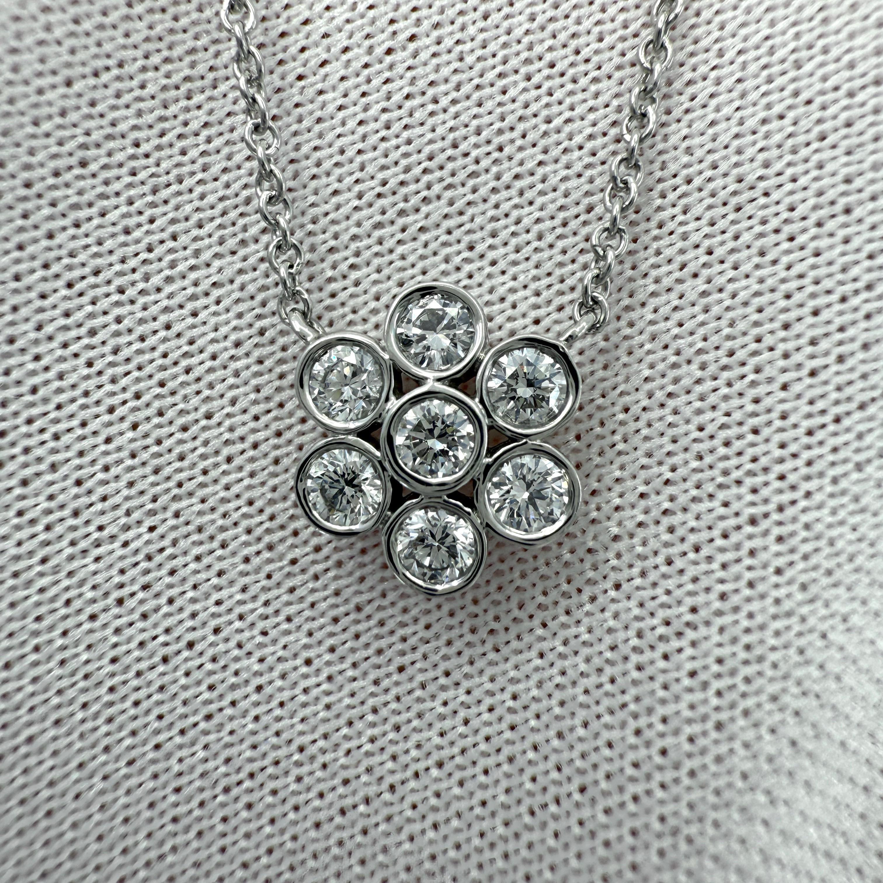 Vintage Tiffany & Co. Flower Garden Round Cut Diamond Platinum Pendant Necklace 3