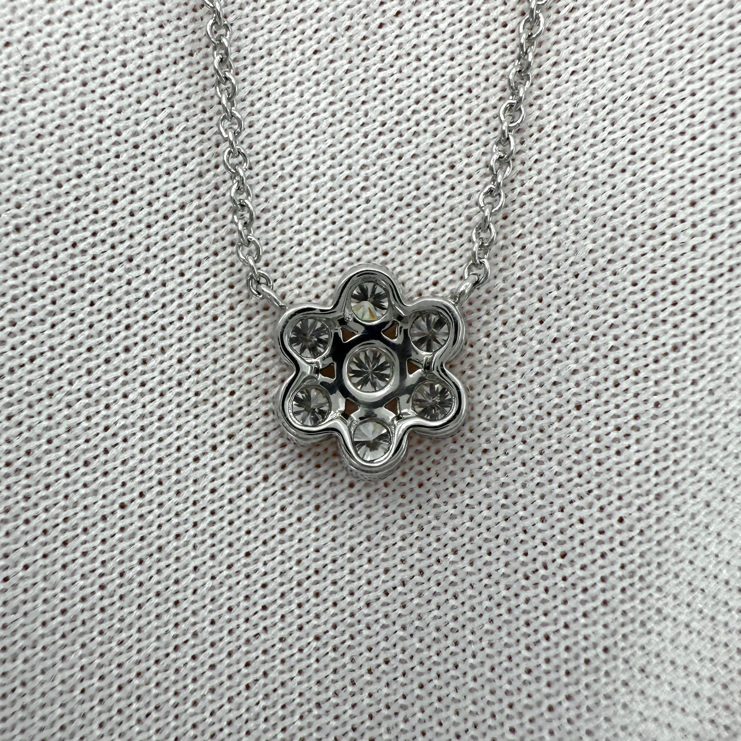 Vintage Tiffany & Co. Flower Garden Round Cut Diamond Platinum Pendant Necklace 4