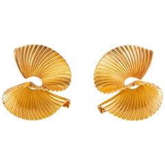 Vintage Tiffany 
Co. Fluted Gold Earrings