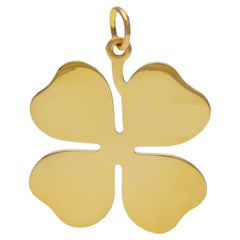 Weinlese Tiffany & Co. Vierblättriger Kleeblatt-Anhänger in 14k Gold