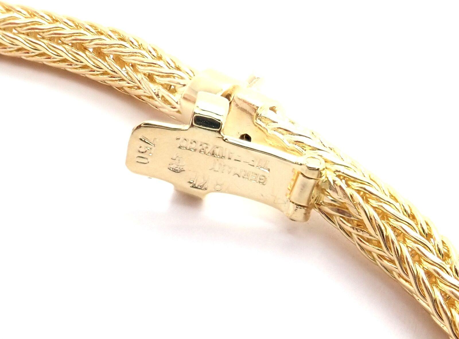 Women's or Men's Vintage Tiffany & Co Foxtail Link Yellow Gold Chain Necklace For Sale