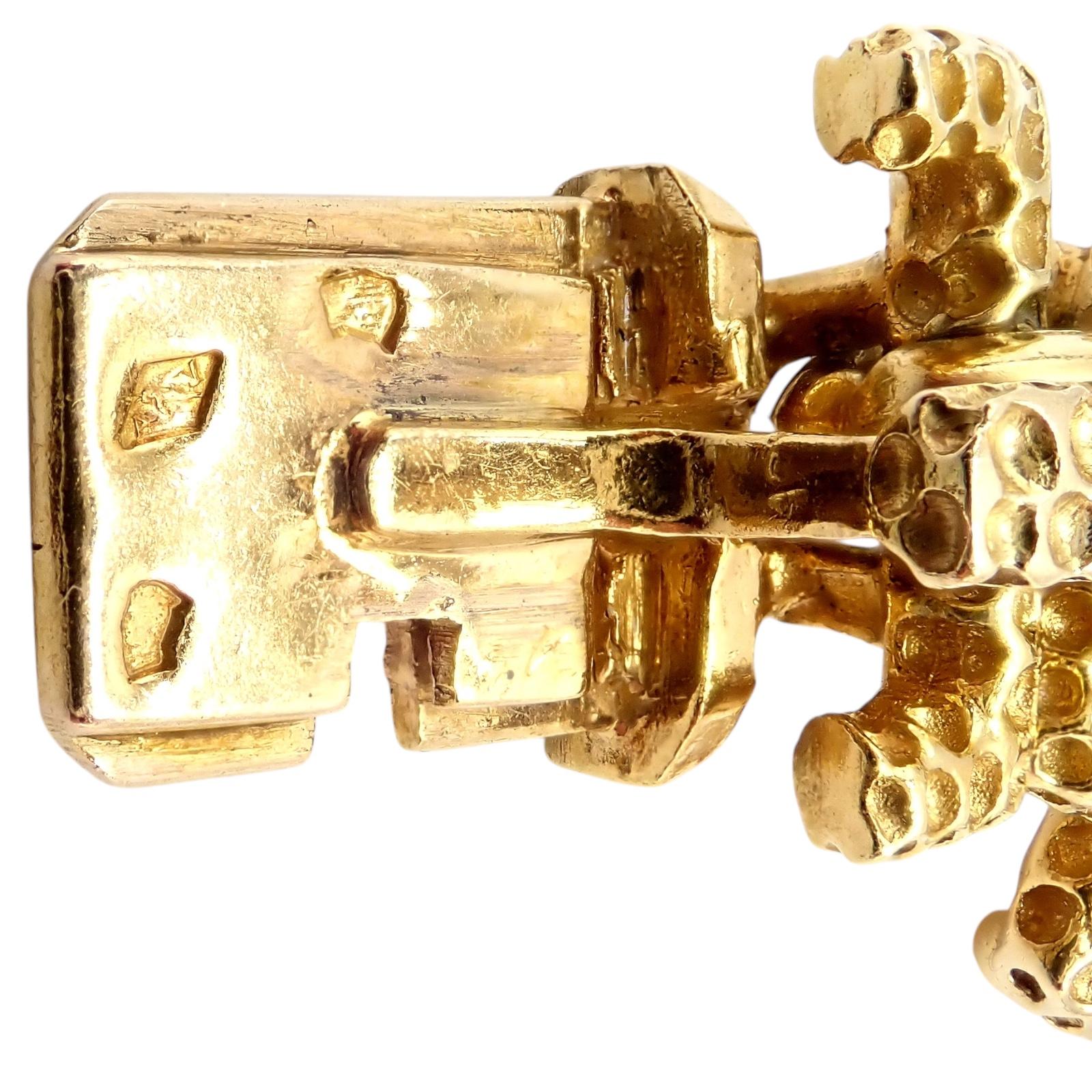 Brilliant Cut Vintage Tiffany & Co. France Diamond Emerald Yellow Gold Bracelet For Sale