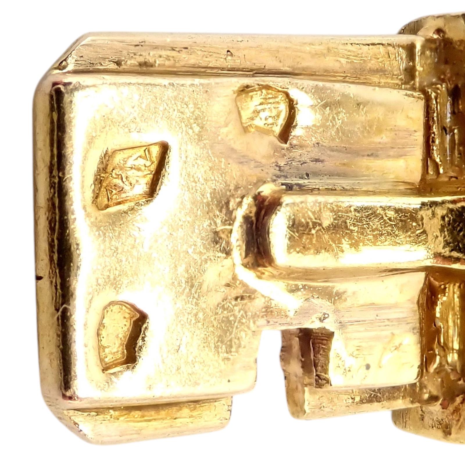 Vintage Tiffany & Co. France Diamond Emerald Yellow Gold Bracelet For Sale 3