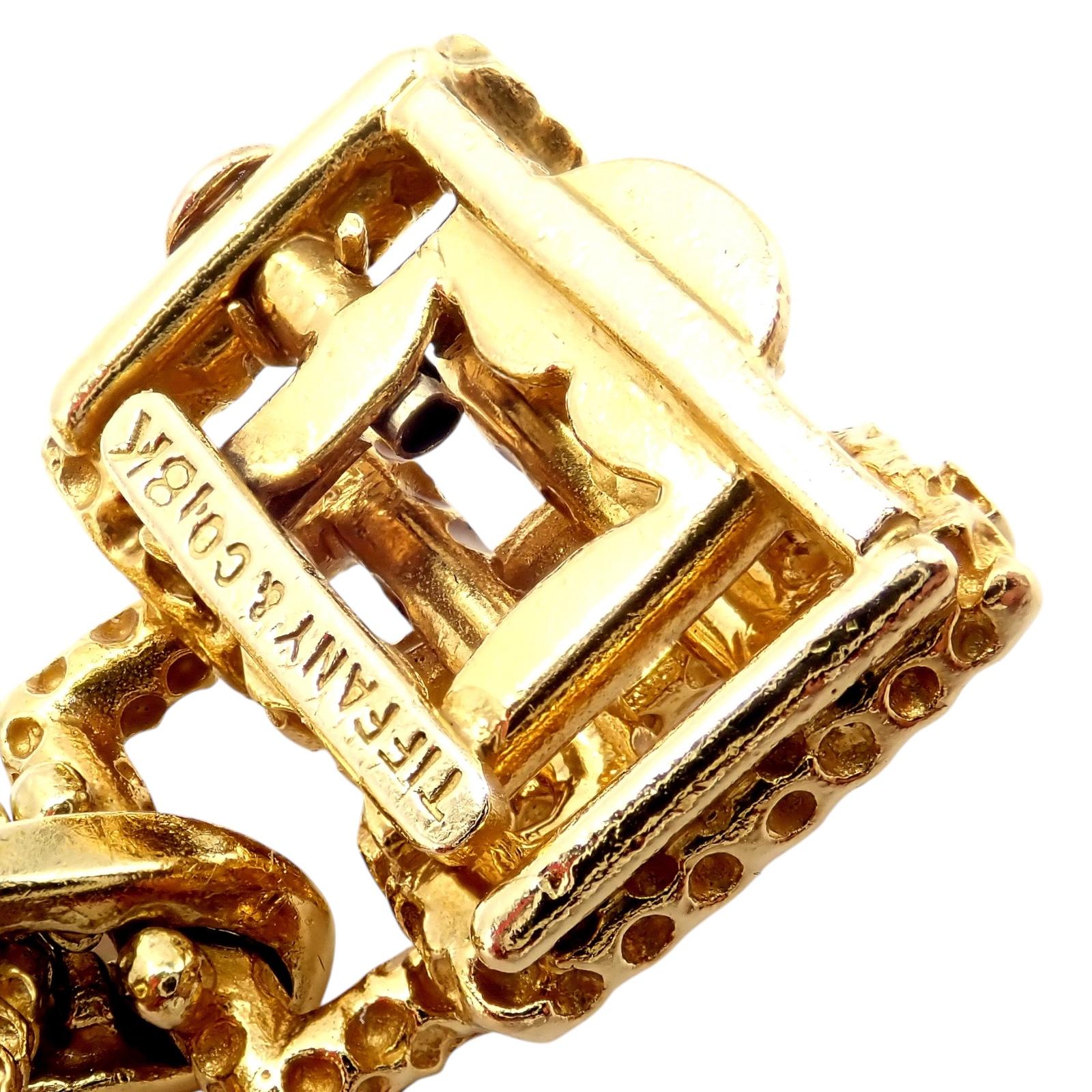 Vintage Tiffany & Co. France Diamond Emerald Yellow Gold Bracelet For Sale 4