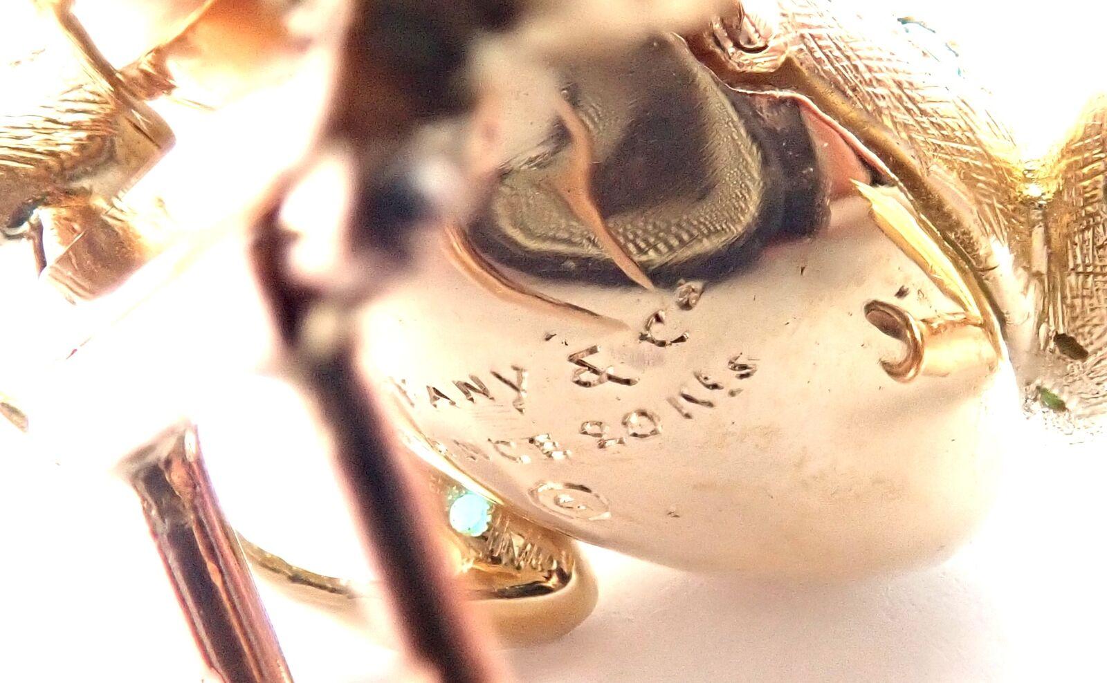 Tiffany & Co France Broche vintage grenouille en or jaune, rubis et émeraude en vente 4